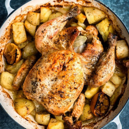 ONE-POT GREEK OVEN–ROASTED CHICKEN AND POTATOES