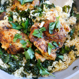 ONE-POT LEMONY CHICKEN THIGHS AND RICE