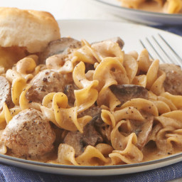 One-Pot Meatball Stroganoff for Two