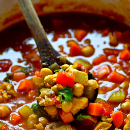 One-Pot Moroccan Chicken Chickpea Soup