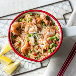 One-Pot Shrimp and Orzo with Peas and Lemon