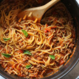 One-Pot Spaghetti and Meat Sauce (Stove-Top recipe)