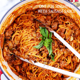 One Pot Spaghetti with Sausage Sauce Recipe