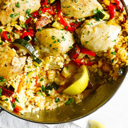 One-pot Spanish rice with chicken and chorizo