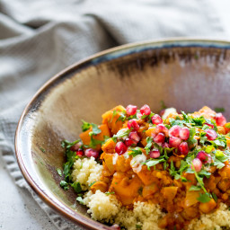 One Pot Sweet Potato and Chickpea Moroccan Style Stew