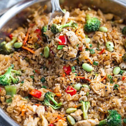 One Pot Teriyaki Rice with Chicken & Vegetables (+Instant Pot)