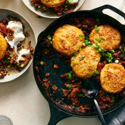 One-Pot Turkey Chili and Biscuits