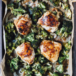 One Sheet Pan Balsamic Chicken with Roasted Broccoli