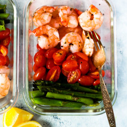 One-Sheet Pan Shrimp with Cherry Tomatoes and Asparagus (Meal-Prep)