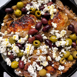 One-Skillet Greek Chicken with Rice
