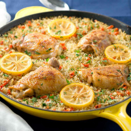 One Skillet Mediterranean Chicken and Rice