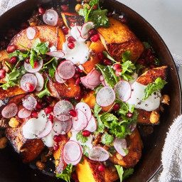 One-Skillet Roasted Butternut Squash with Spiced Chickpeas
