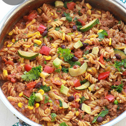 {One Skillet} Taco Pasta with Vegetables