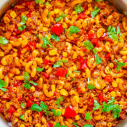 One-Skillet Tex Mex Beef Mac and Cheese