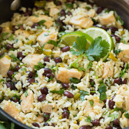 One Pan Cilantro-Lime Chicken and Rice with Black Beans