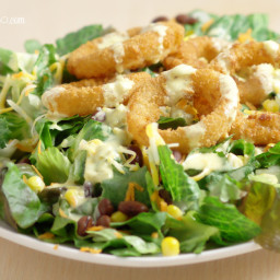 Onion Ring Southwest Salad with Spicy Honey Mustard