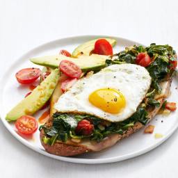 Open-Face Egg and Collards Sandwiches