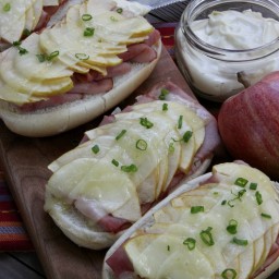 Open Face Ham, Apple and Cheddar Sandwiches