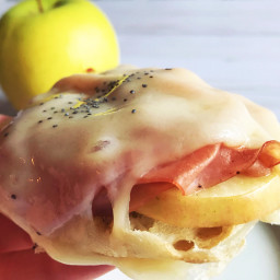 Open-Faced Apple, Ham, and Swiss melts