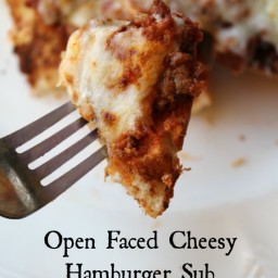 Open Faced Cheesy Hamburger Sub