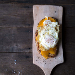 Open-Faced Grilled Cheese + a Fried Egg