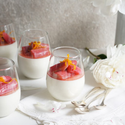 Orange Blossom Panna Cotta with a Rhubarb Compote