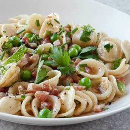 Orecchiette With Pancetta, Peas And Fresh Herbs