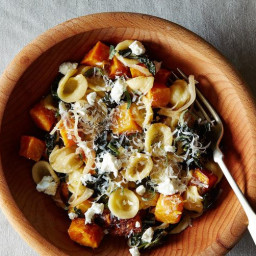 Orecchiette with Roasted Butternut Squash, Kale, and Caramelized Red Onion