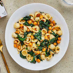 Orecchiette with Spinach and Rosemary Fried Chickpeas