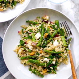 Orzo Salad with Asparagus and Spinach