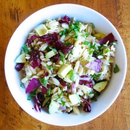 Orzo Salad with Avocado, Radicchio and Goat Cheese