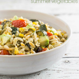 Orzo Salad with Roasted Summer Vegetables