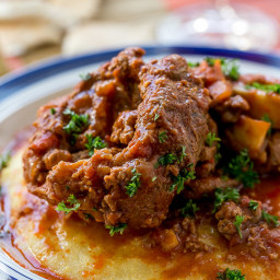 Osso Bucco in Red Wine Salsa with Soft Polenta