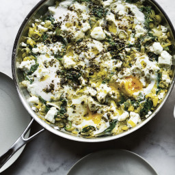 Ottolenghi's Braised Eggs with Leek and Za'atar