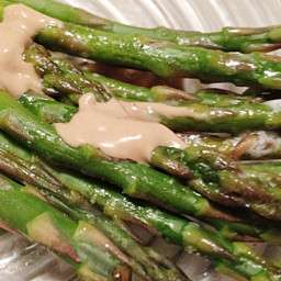 Oven-Baked Asparagus with Mustard Sauce