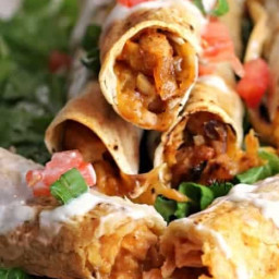 Oven Baked BBQ Chicken Taquitos