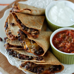 Oven Baked Black Bean and Cheese Quesadillas