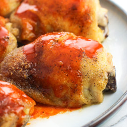Oven Baked Buffalo Chicken Thighs
