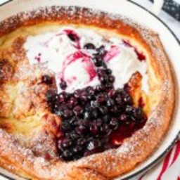 Oven Cooked Dutch Pancake with Easy Blueberry sauce