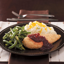 Oven-Fried Chicken with Cranberry Sauce Recipe