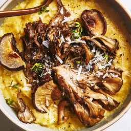 Oven Polenta with Roasted Mushrooms and Thyme