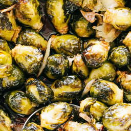 Oven Roasted Brussels Sprouts with Honey Balsamic Glaze