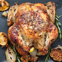 Oven Roasted Chicken with Lemon Rosemary Garlic Butter