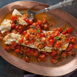 Oven-Roasted Cod with Tomato-Basil Sauce