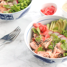 Oven Roasted Salmon Rice Bowl