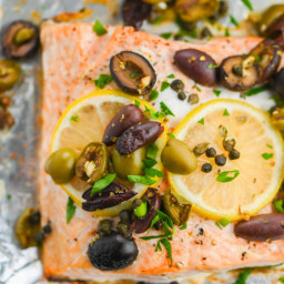 Oven Roasted Salmon with Olives