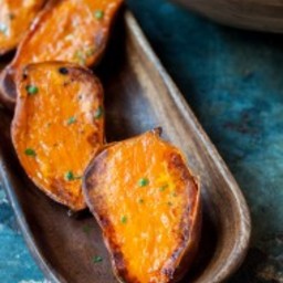 oven roasted sweet potato halves
