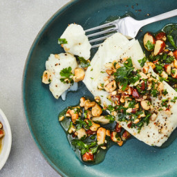 Oven-Steamed Fish With Mixed-Nut Salsa