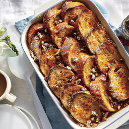Overnight French Toast Casserole with Bourbon-Maple Syrup