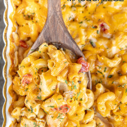 Overnight King Ranch Chicken Mac and Cheese